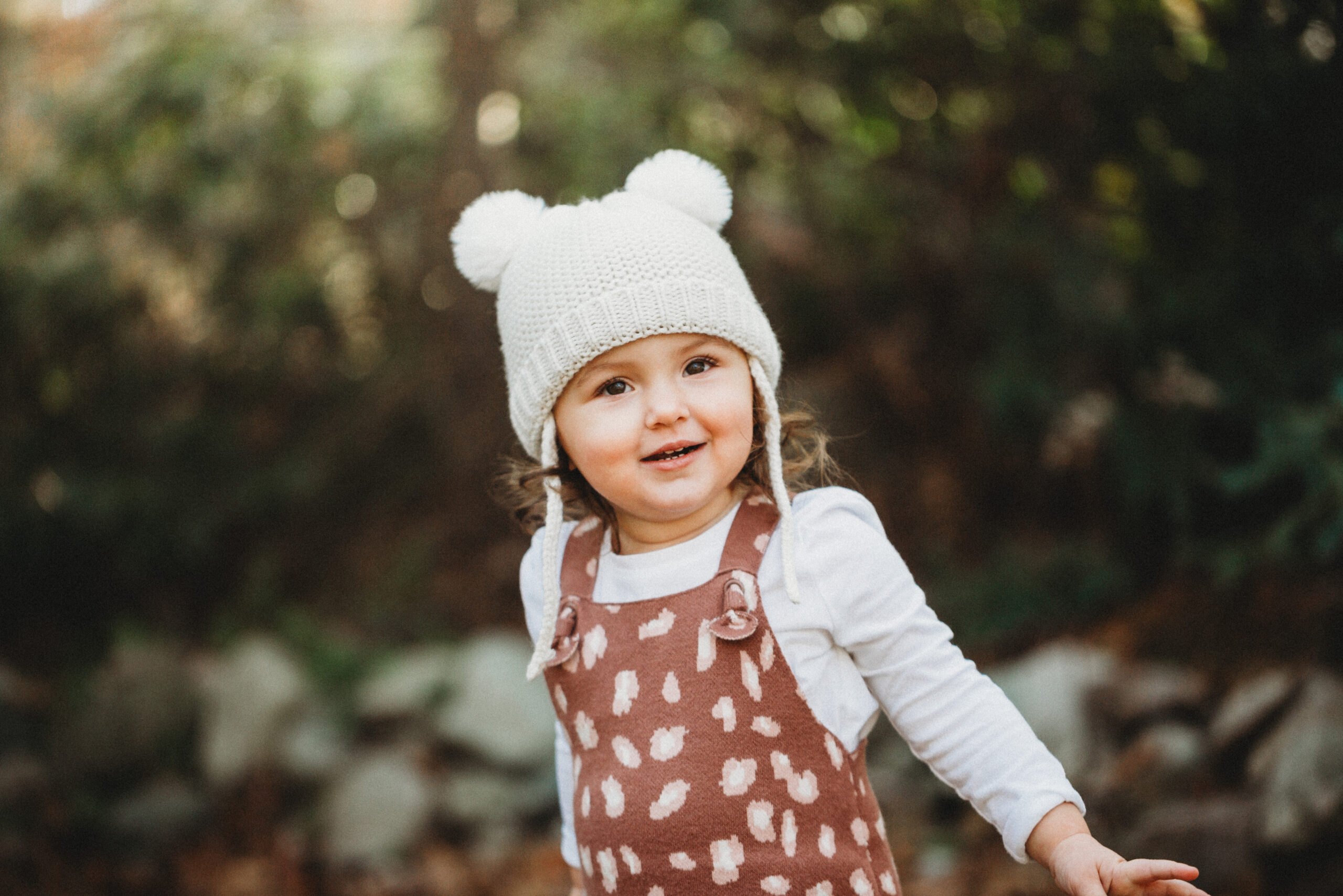 cute bear hat on young girl